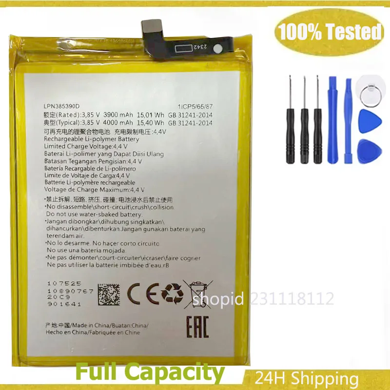 New LPN385390D Battery for Hisense A5 A5C FaceNote F1 HLTE202N Rechargeable Bateria