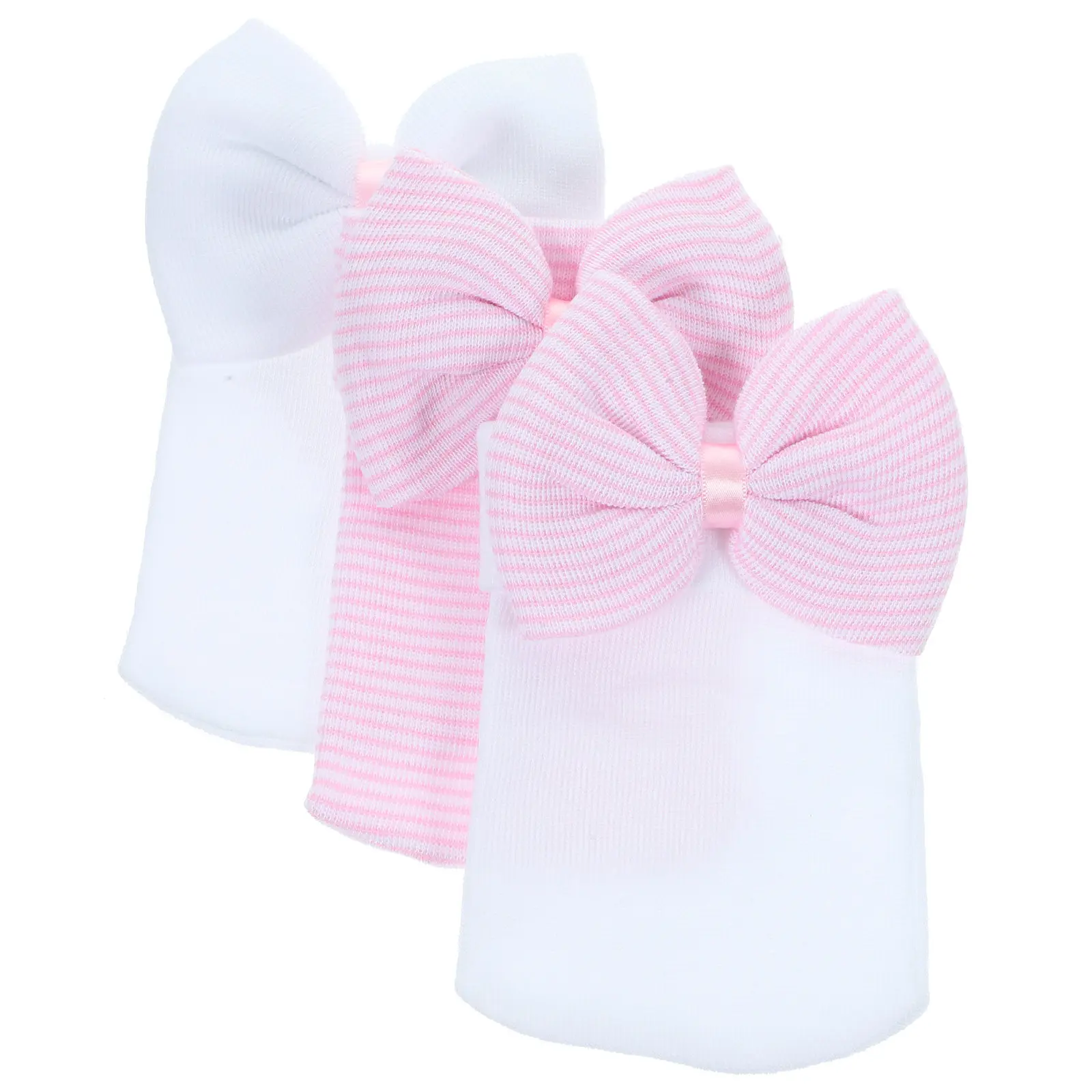

3Pcs Newborn Hats Bowknot Elastic Baby Beanie Lightweight Infant Cap Cute Headwear for Boys Girls Newborn Hats