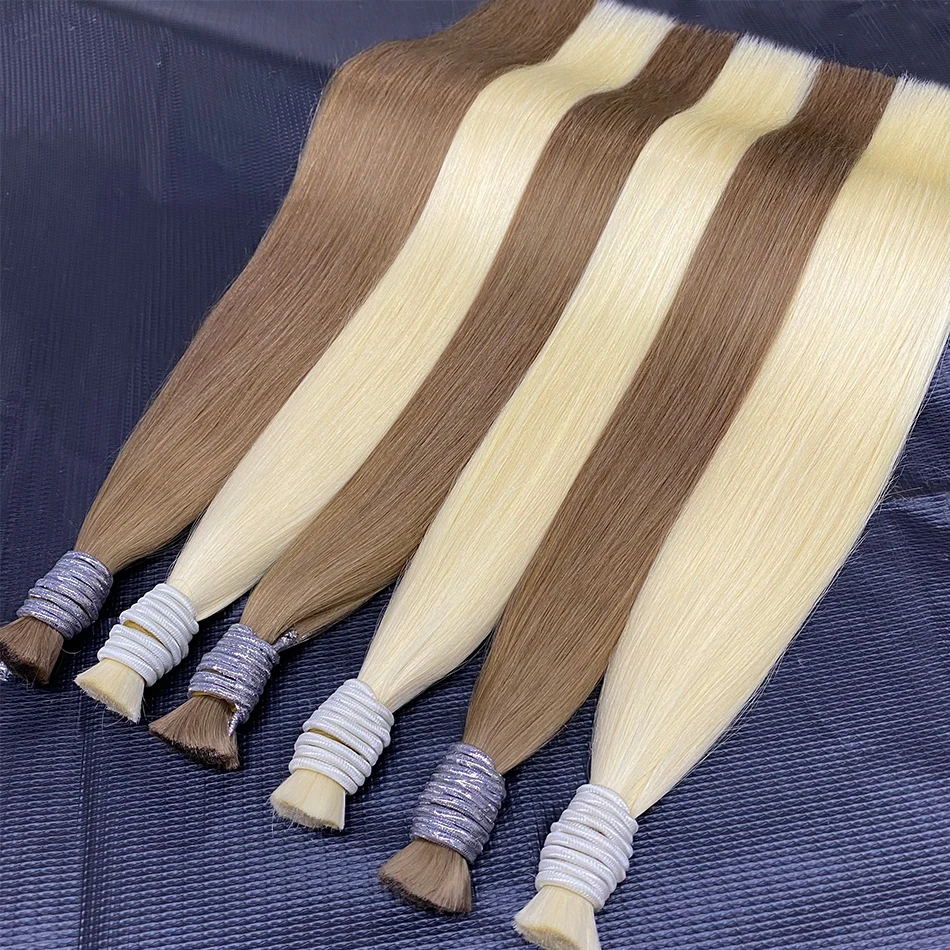 Human Hair Bulk Brazilian Hair No Weft 100% Virgin Human Hair Extension Double Drawn Premium Quality Full Cuticle Straight