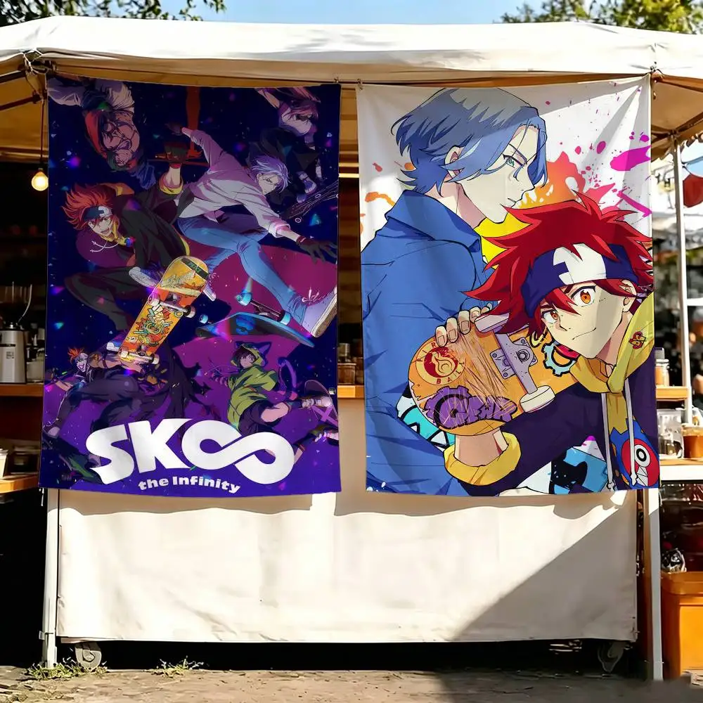Anime Cool Boy S-Sk8 The Infinity Flags Wall Hanging Background Art Banner for Bedroom Home Outdoor Decor