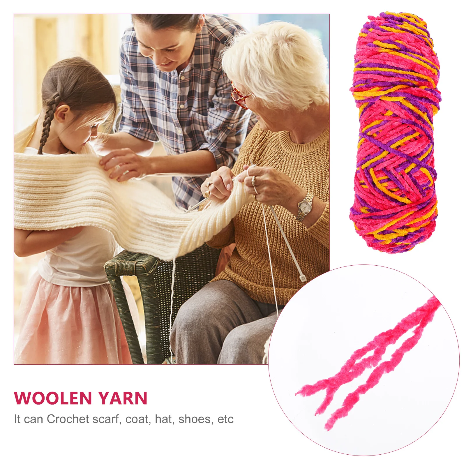 

Woolen Yarn DIY Knitting Supplies Crochet Projects Thicken Knitting Yarn Soft Skinfriendly Warm Comfortable Lightweight Easy