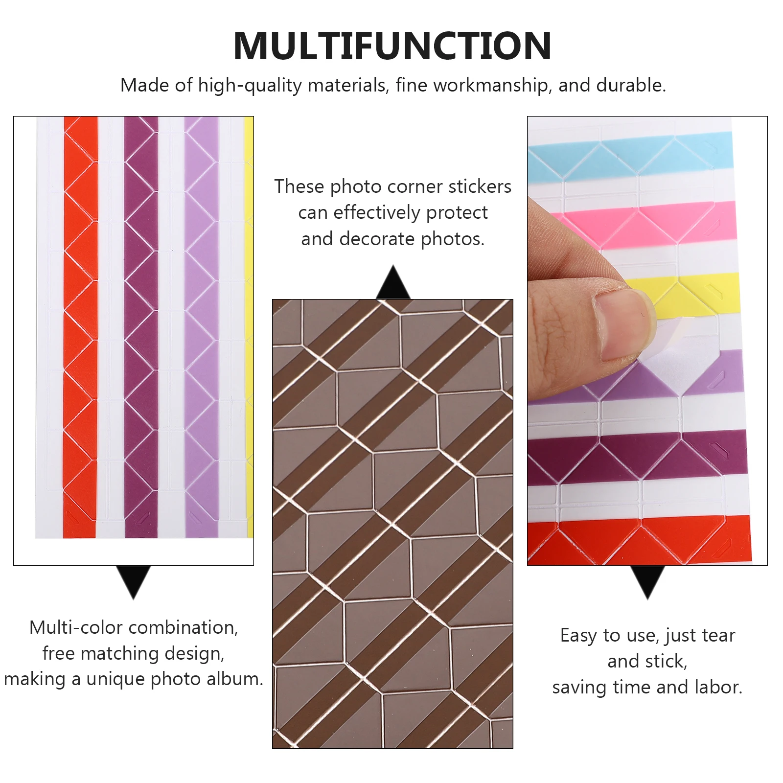 

30pcs 30 Sheets Photo Corners Self Adhesive Stickers PVC Picture Album Scrapbooking Reusable Decorative Photo Accessories