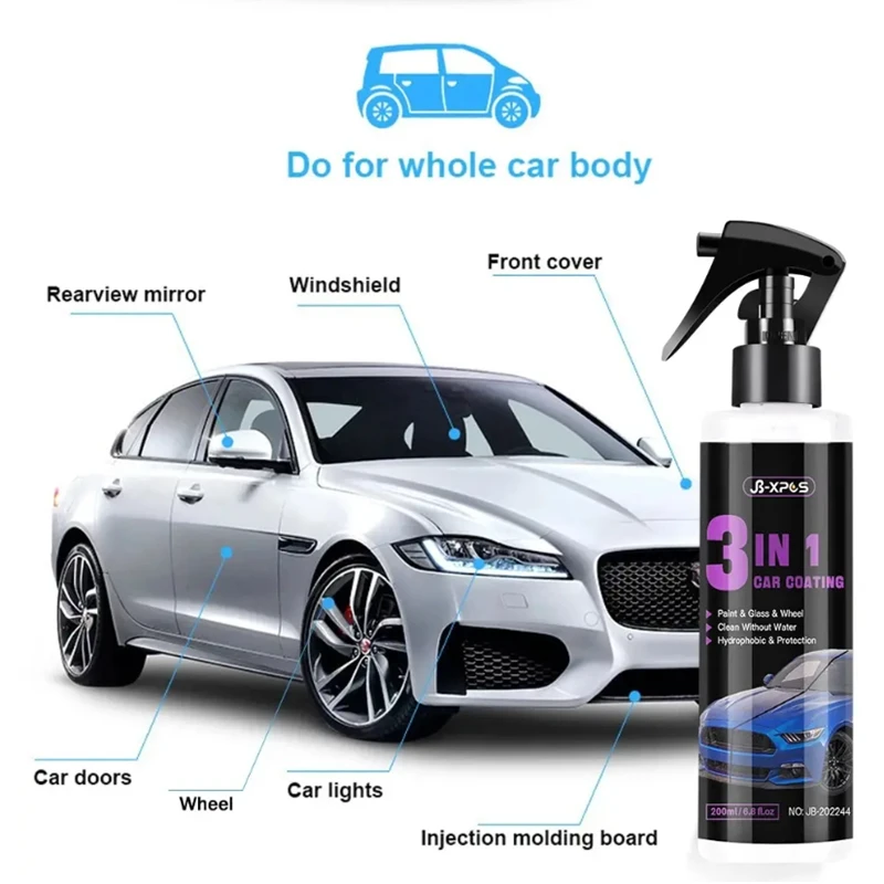 3 In 1 Car Ceramic Nano Coating Liquid Crystal Protection Hydrophobic Layer Polishing Paint Agent Car Polish Glass Wheel Nanos C