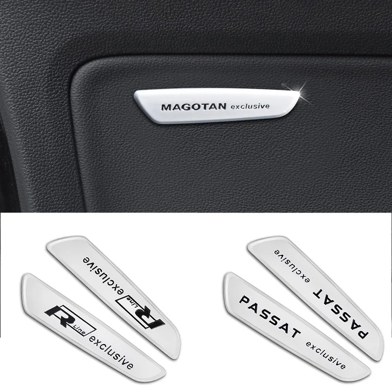 2Pcs Car Interior Door Panel Labeling Auto Exclusive Emblem Sticker For Volkswagen VW Passat Magotan GTI Rline ARTEON CC Tiguan