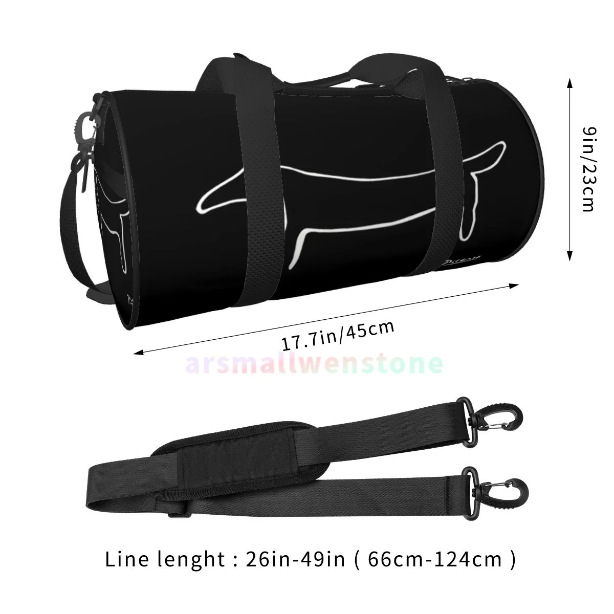 Dackel-Wurst-Hund Yoga Tasche Workout Langlebiger Rucksack Handtaschen Runde Outdoor Fitness Taschen Reise Duffle Bag