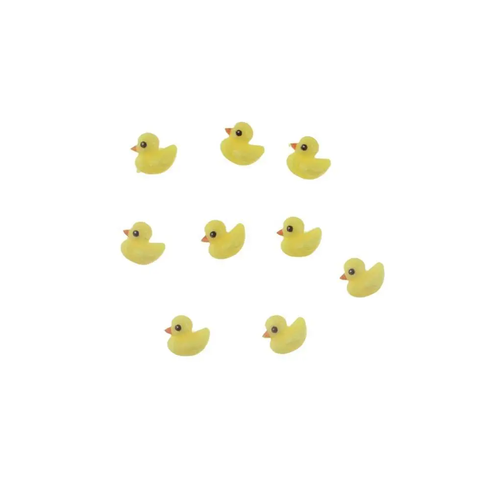 100pcs Flat Back Yellow Duck Resin Ornament Cartoon Cabochons Mini Duck Resin Patch Mini Duck Resin Figurines Nail Enhancement view 3