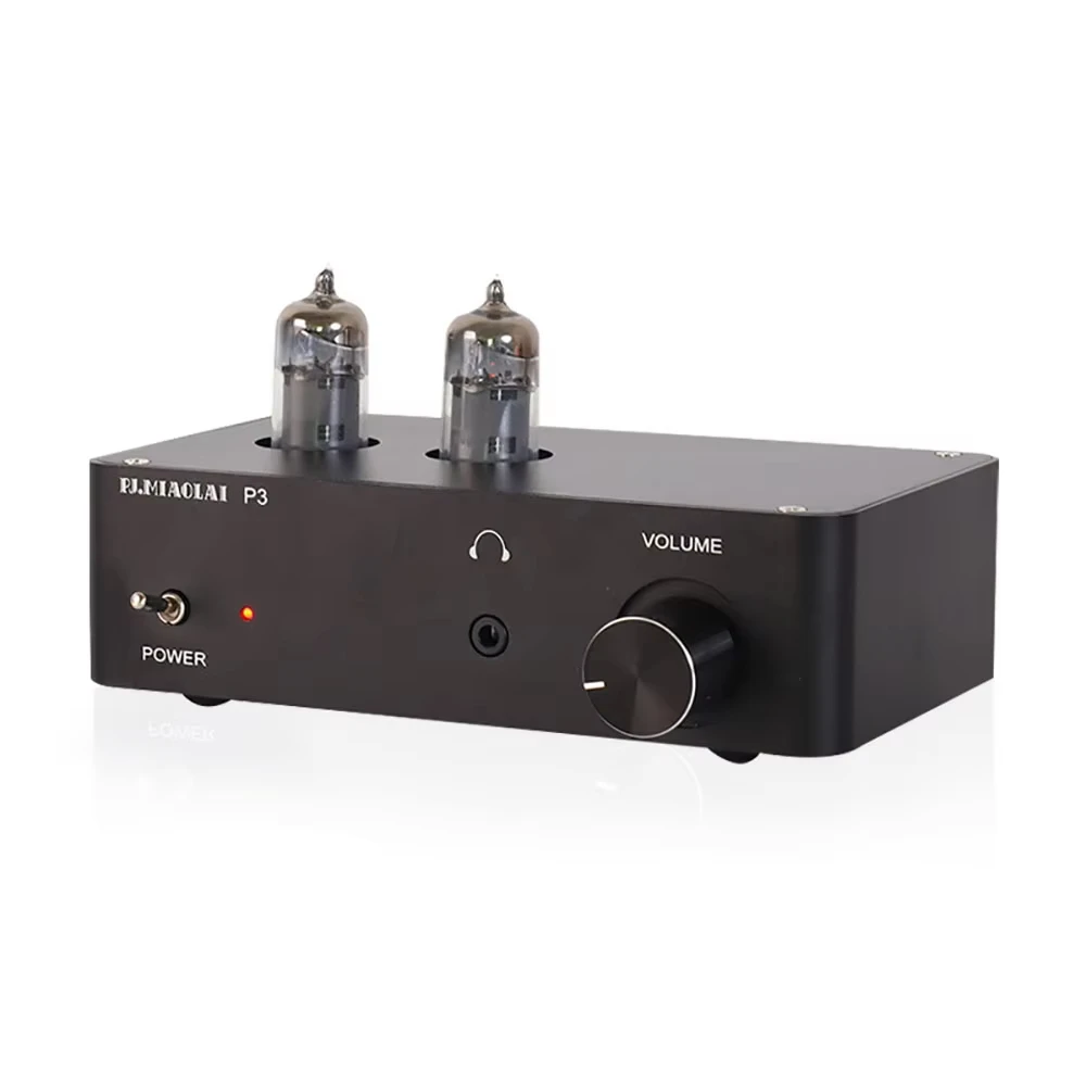 P3 Mini Tube Preamplifier HiFi Home Audiophile Desktop Headphone Amplifier Built in 6K4 Tube Aluminum Alloy Chassis