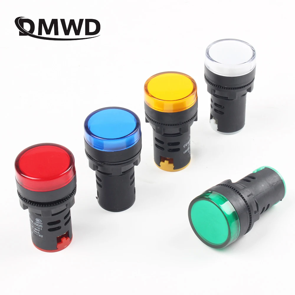 

Ad16 22 AD16-22 5 color AC220V Plastic Power Indicator Signal Light 22mm mounting size LED Indicator lamp
