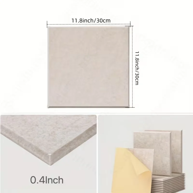 2/6pcs Sound Absorbing Panels, Self-Stick Polyester Foam Squares, Noise Reduction Wall Decor for Home, Office or Studio Backg
