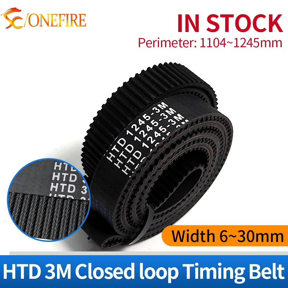 ONEFIRE HTD 3M مؤقت اشتعال Lp = 1104/1117/1125/1134/1140/1176/1191/1200/1209/1245 مللي متر عرض 6-30 مللي متر أحزمة مطاطية