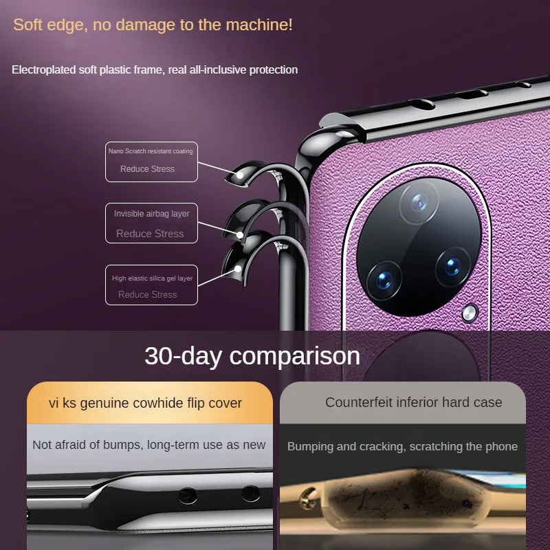 Luxury Genuine Leather for Huawei P60 Pro Case Flip Magnetic for Huawei P60 Art All-inclusive Drop-resistant Protective Cover