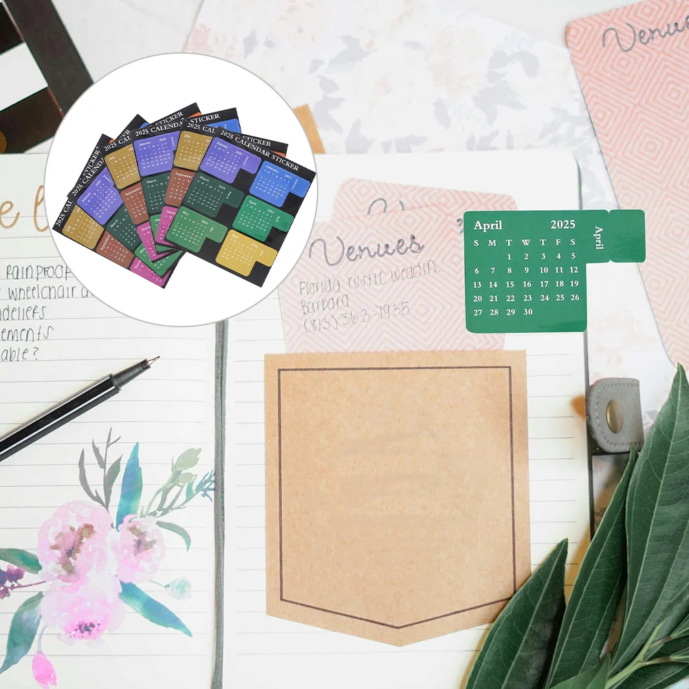 

10 Sheets 2025 Monthly Planner Stickers Self Adhesive Calendar Labels Monthly Tab Dividers for DIY Journals Notebooks