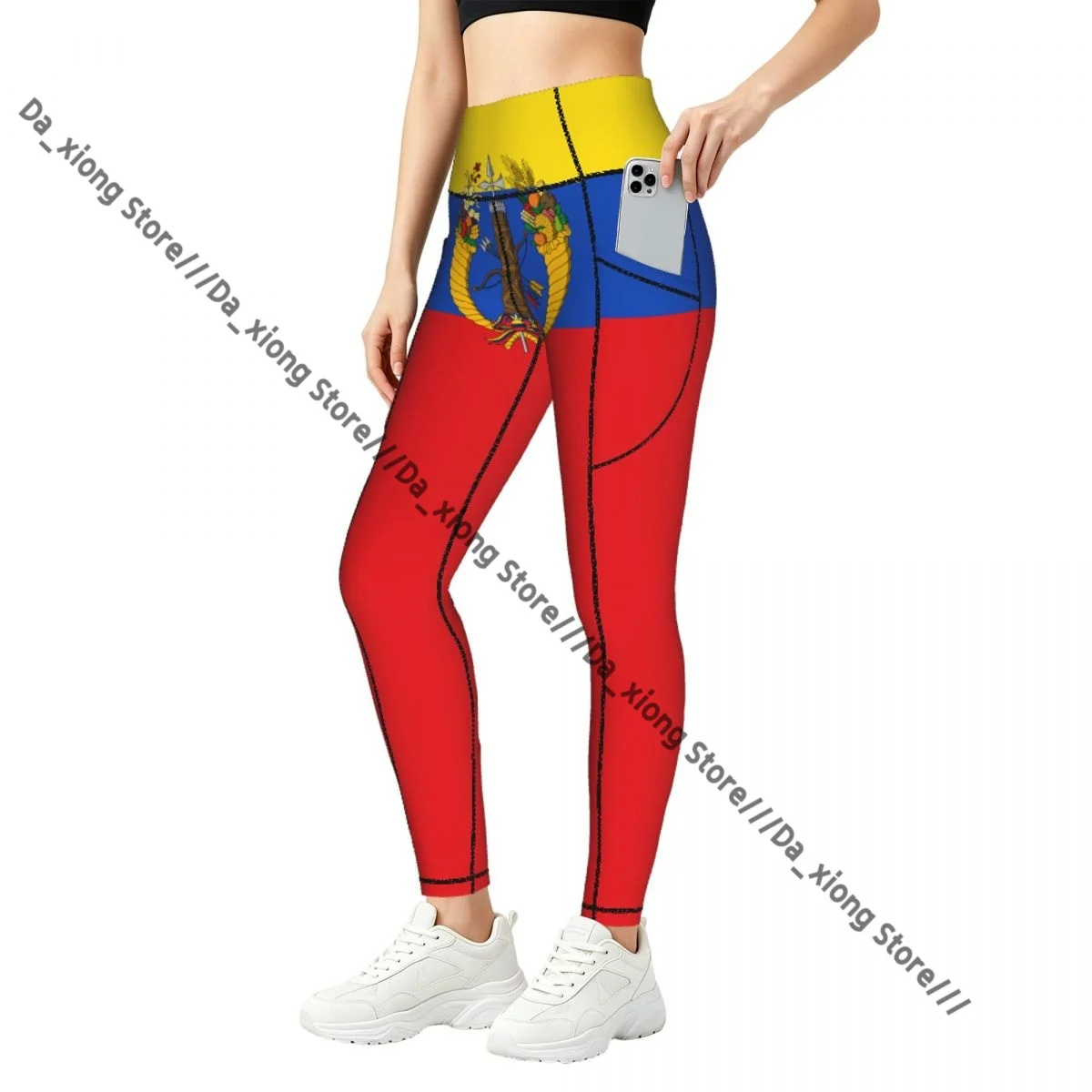 

Casual Ladies Yoga Leggings Flag Of The Gran Colombia High Waist Outdoor Jogging Pants