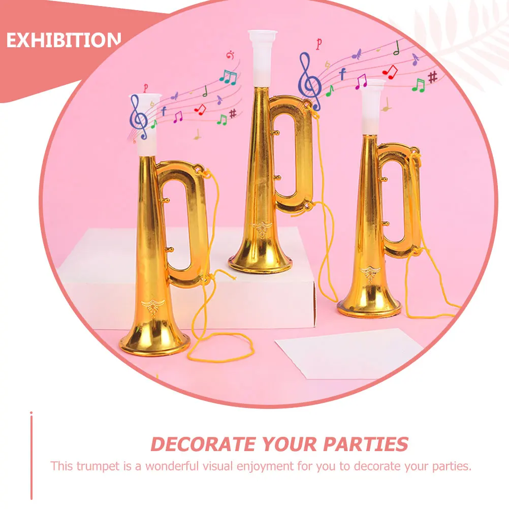 

10pcs Kids Trumpet Cheering Props Musical Toys Air Horn White ABS Durable Party Outdoor Concert Decoration Gift for Children