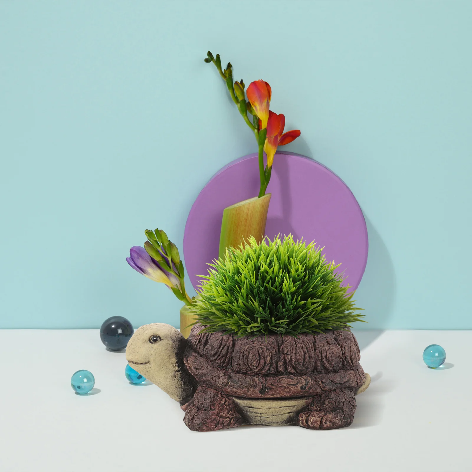 

Adorable Turtle Shaped Flowerpot Resin Succulent Holder Cute Desktop Plant Pot Indoor Use Turtle Flower Pot Flower Bucket