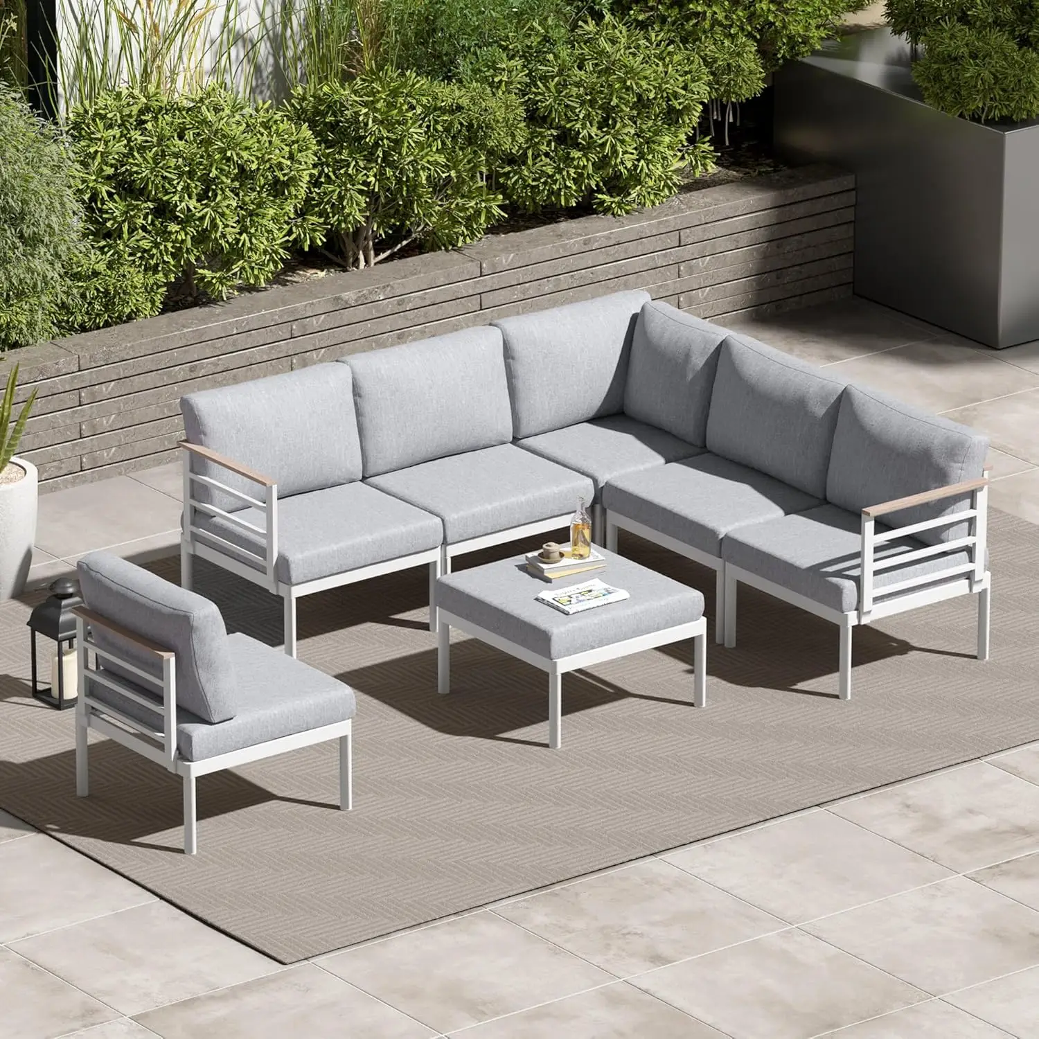 

Patio Furniture Set with Cushions, Patio Conversation Set with Ottomans, Patio Sectional Furniture Set, Sofa and Outdoor Sofa