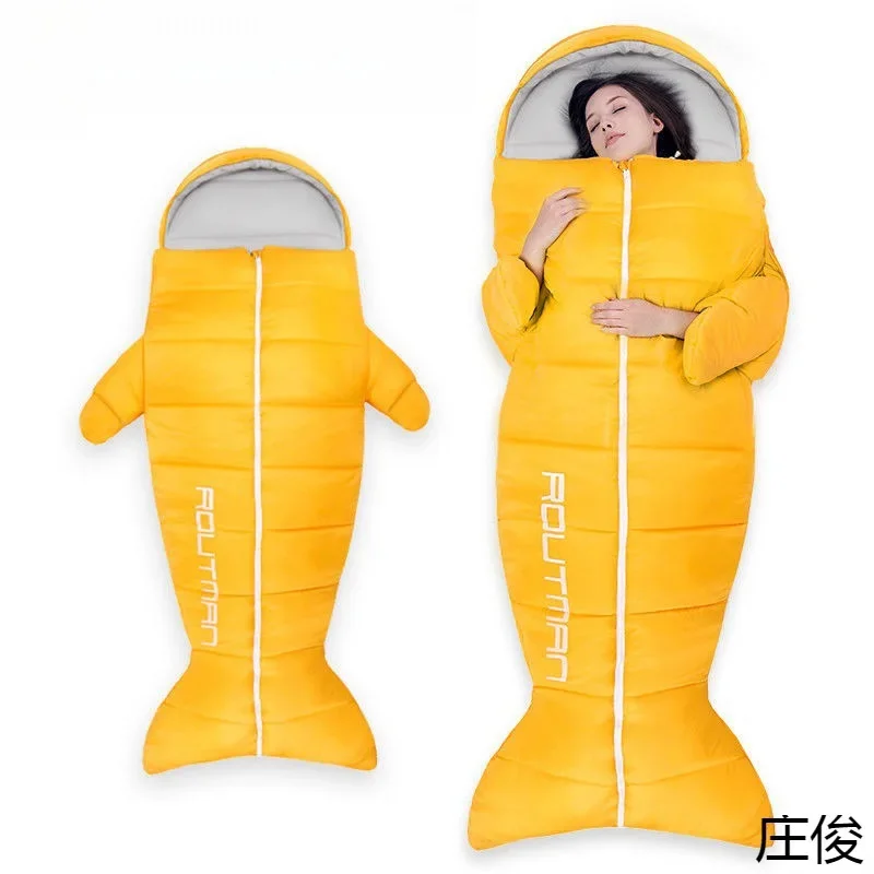 

Sleeping Bag for Adults Outdoor Camping Indoor Single Four-season Double Winter Thickened Cold-proof and Warm Sleeping Bag