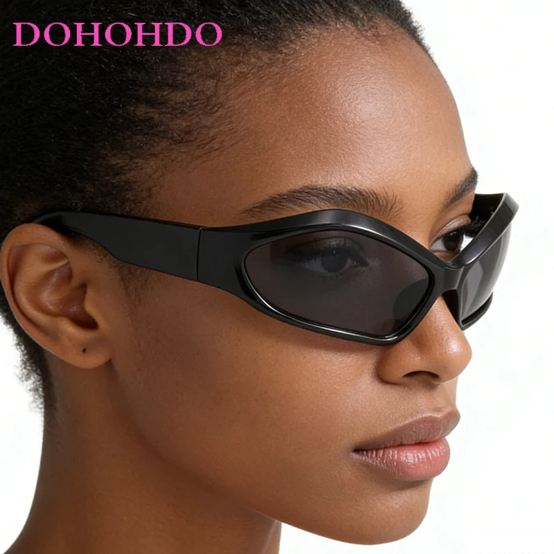 

Trendy Punk Y2K Oval Frame Women Sunglass Luxury Brand Men Sunglasses Party Street Photography Unisex Shade Goggles UV400 Lentes