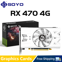 SOYO Graphics Cards AMD Radeon RX470 4G GDDR5 256bit PCIE3.0x16 Video Card HDMI+DP+DVI For Desktop Gaming Computer components