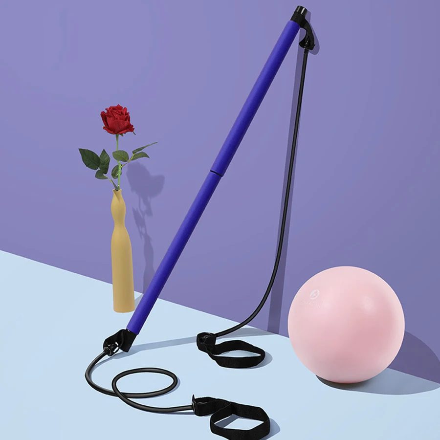 Multi-Functional Pilates Stick Yoga Equipment Home Fitness Elastic Resistance Bands Household Tension Elastic Rope Stretch Belt