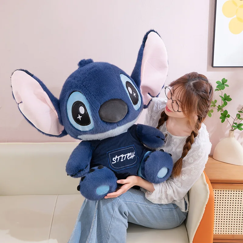 Stitch overalls plush toy cute Stitch hoodie doll birthday gift