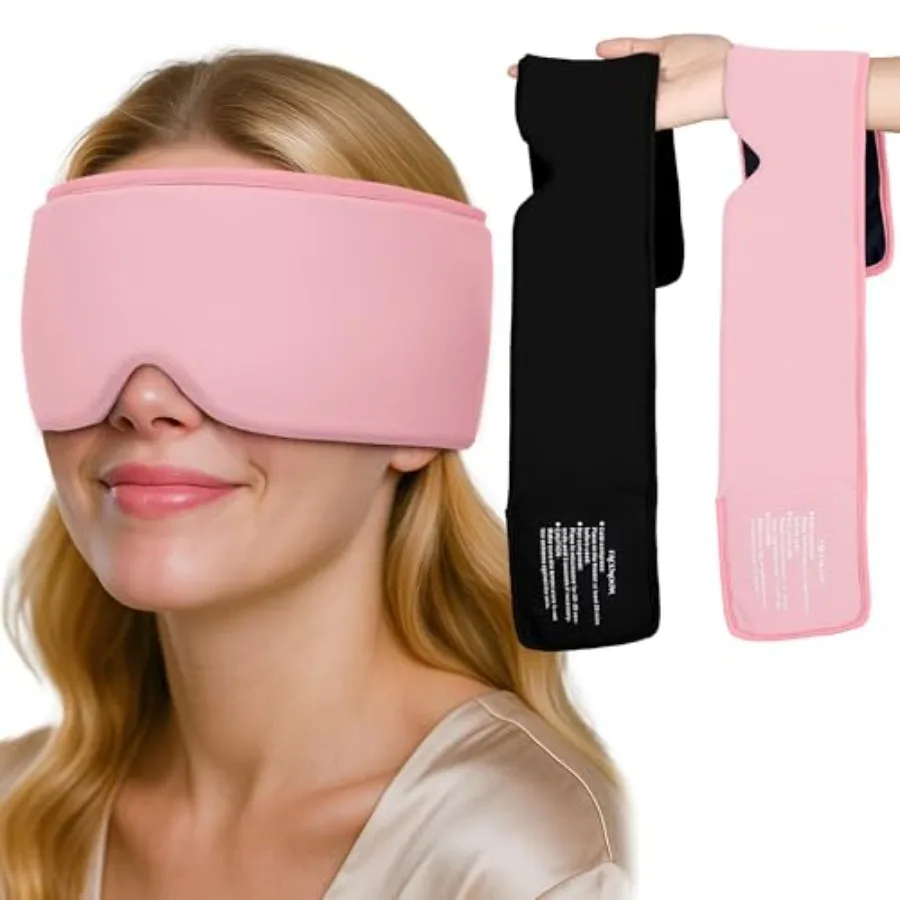 

Cooling Eye Masks with Flexible Gel - Cold Compress Ice Pack for Puffy Eyes Migraines Headache Stye Sinus After Surgery Therapy