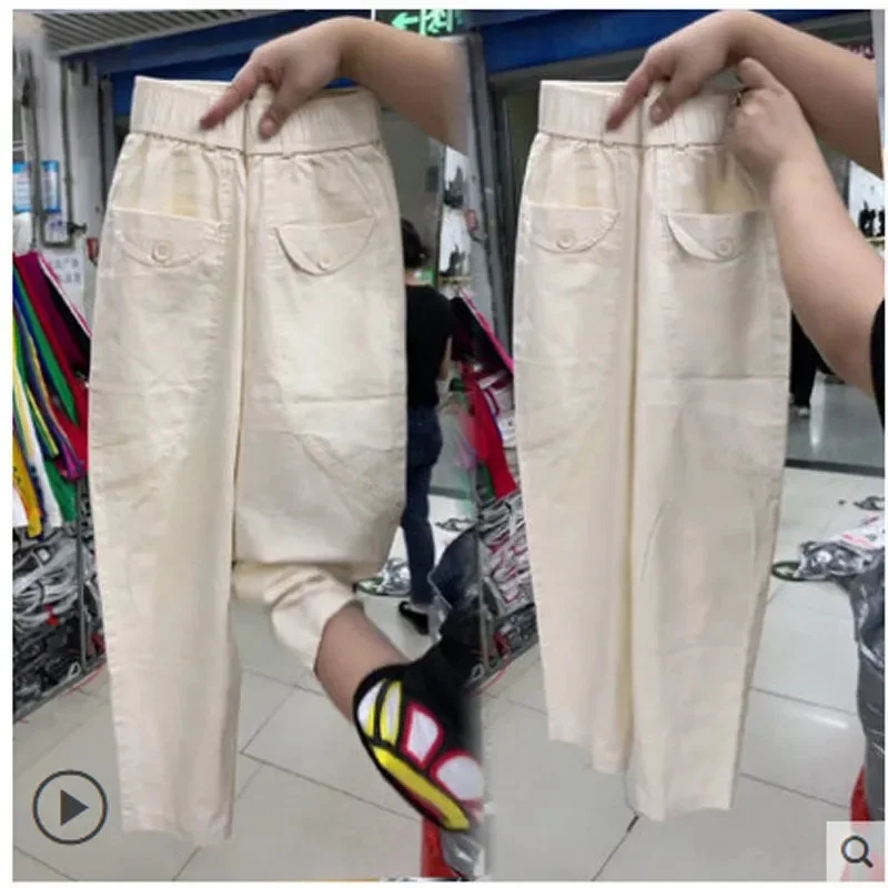 Nuovi pantaloni Casual da ufficio alla caviglia da donna oversize 4XLSlim Pantalones pantaloni sportivi a matita Color caramella elasticizzati in vita