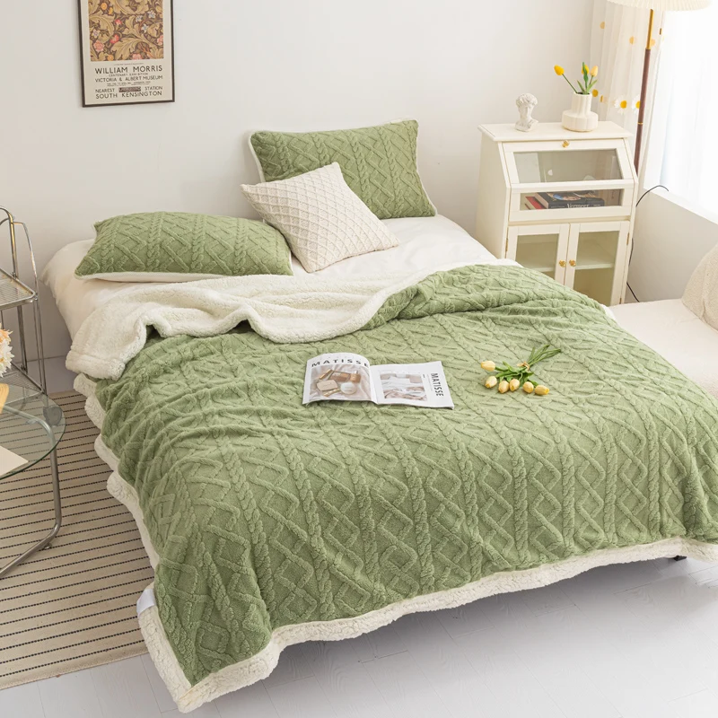 Spring Summer Warm Sherpa Blankets Solid Sofa Bed Mink Throw Bedspread Coverlet Home Office Airplane Sleeping Cover Blankets