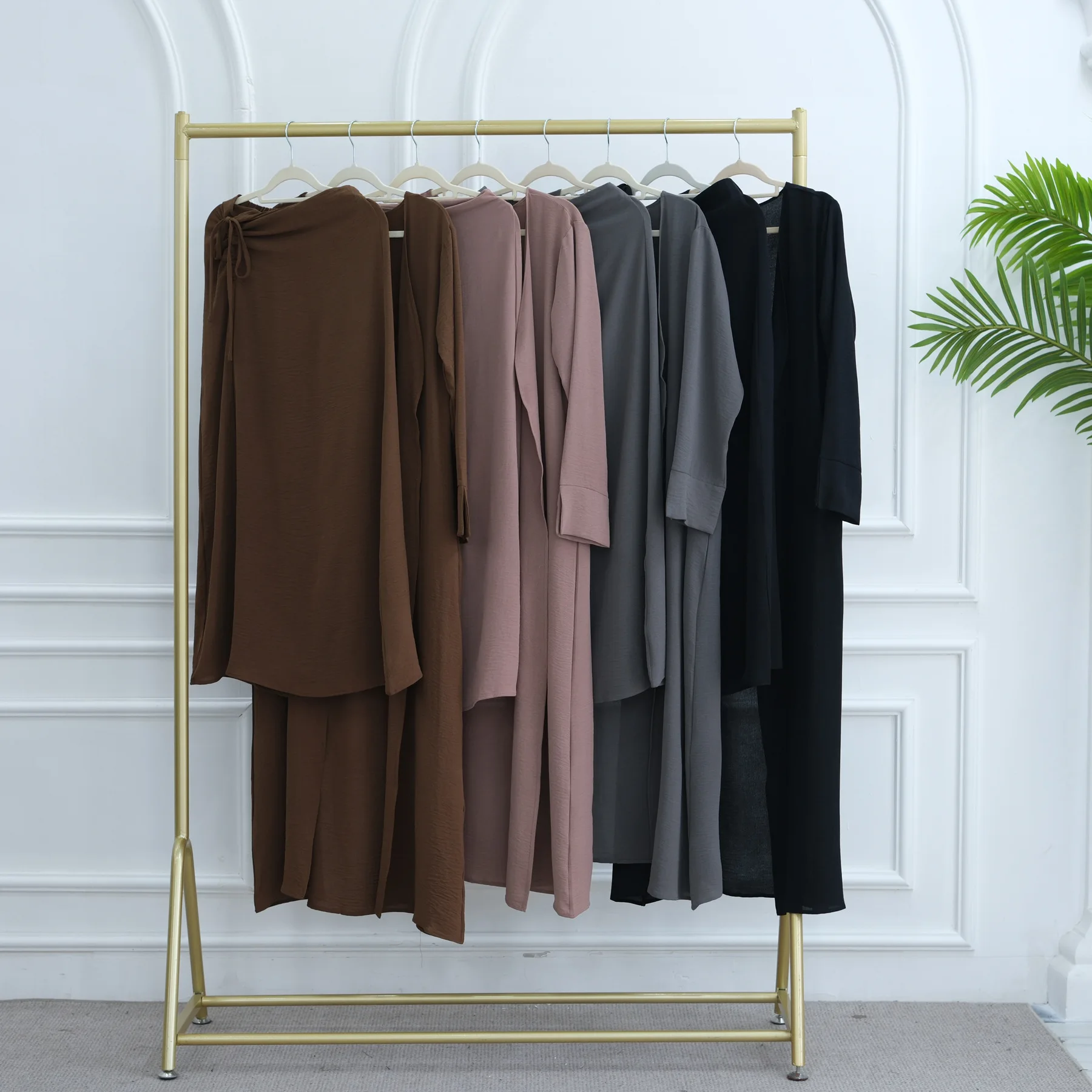 Eid femmes Abaya jupes ensemble 2 pièces Cardigan Robe musulmane Ramadan Abayas arabe longue Robe maroc caftan Femme Musulmane Ensembles