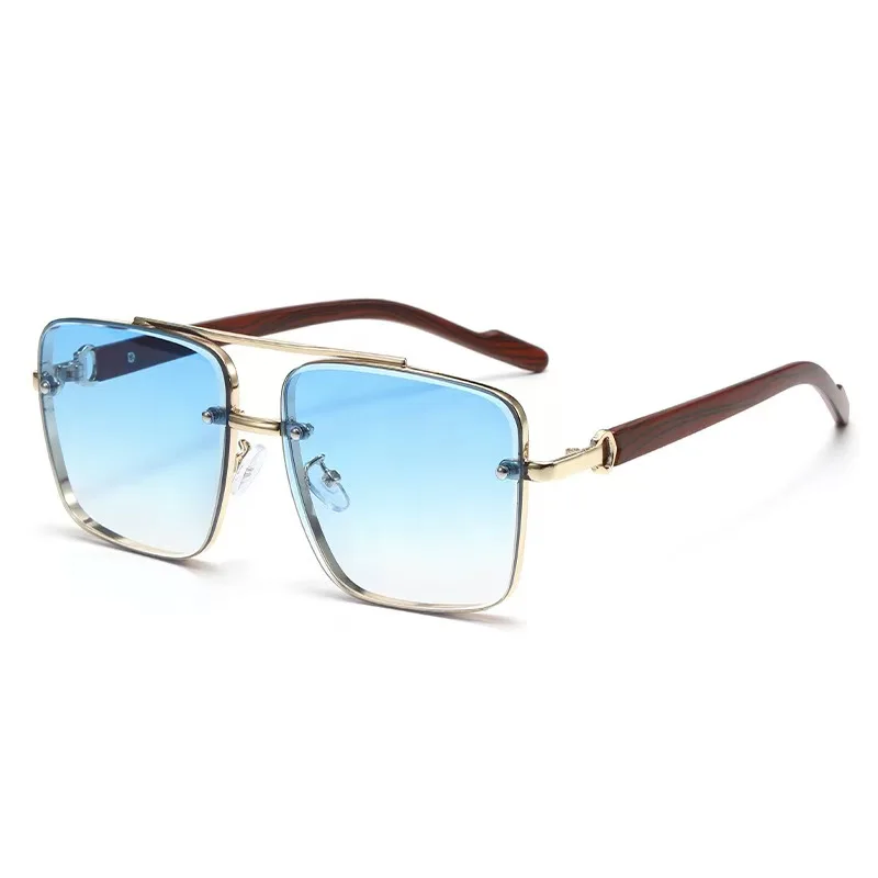 

Fashion Retro Square Metal Shades Women's Original Brand Design Driving Sunglasses New Double Bridge Pilot Sun Glasses