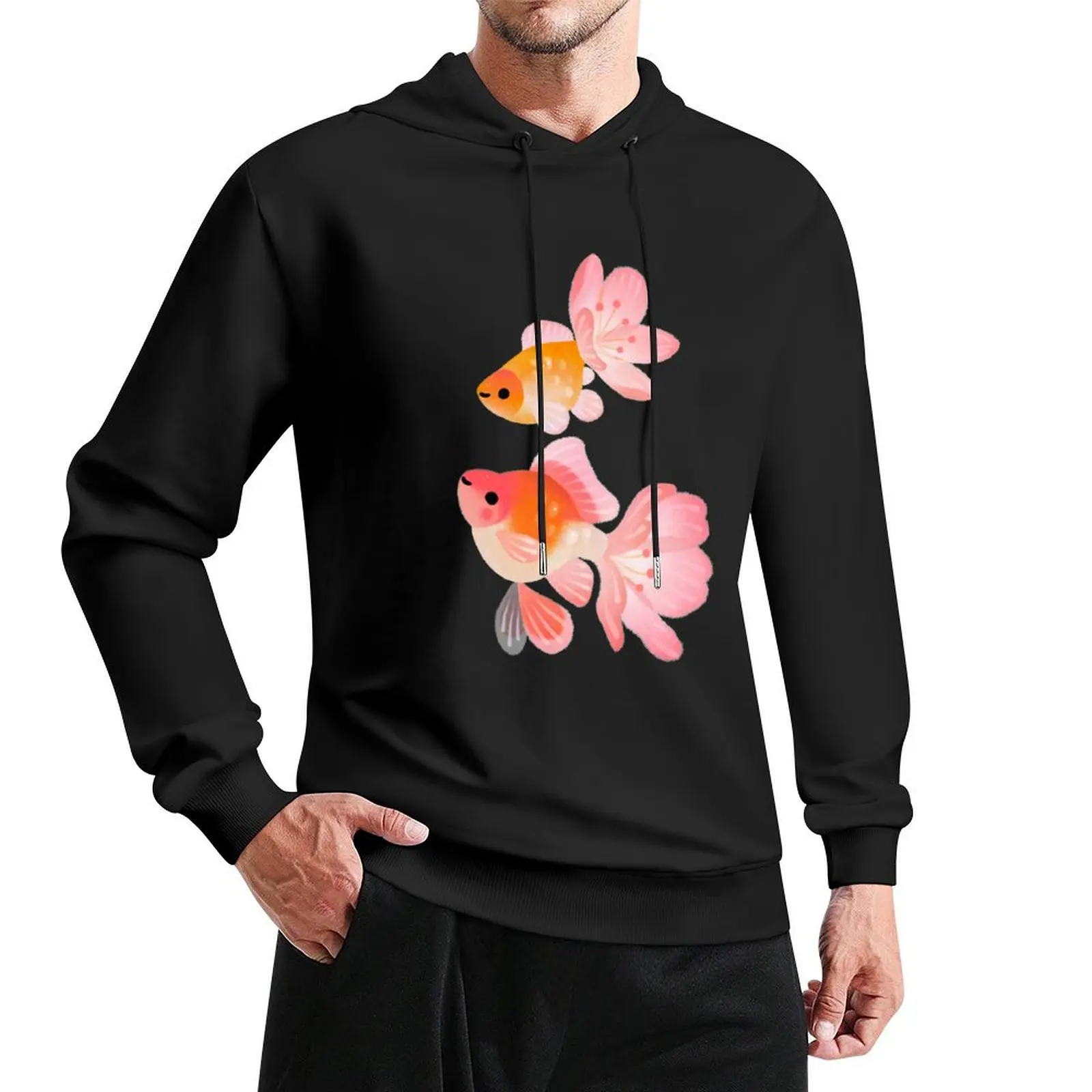 

Cherry blossom goldfish 1 Pullover Hoodie men clothes anime clothing mens clothing pullover hoodies