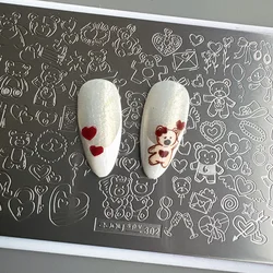 XMQ NAIL ART STAMPING PLATES LITTLE BEAR TEMPLATE CARTON IMAGEPLATE