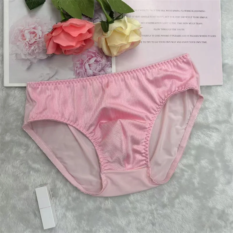 

Men's Smooth Solid Color Sexy Underwear Comfortable Breathable Mid Waist Briefs Sissy DJ Club Bar FKK Gifts Harajuku