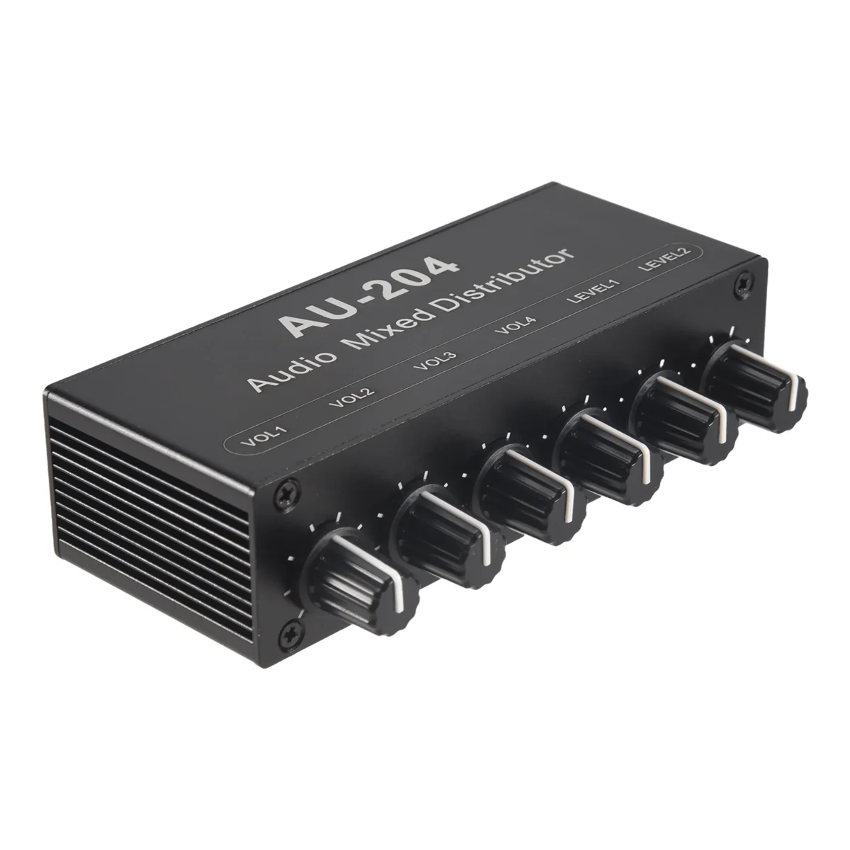 

ABUOStereo Mixer Audio (2 Input 4 Output) Push Four Headphones or External Power Amplifiers Volume Independent Control