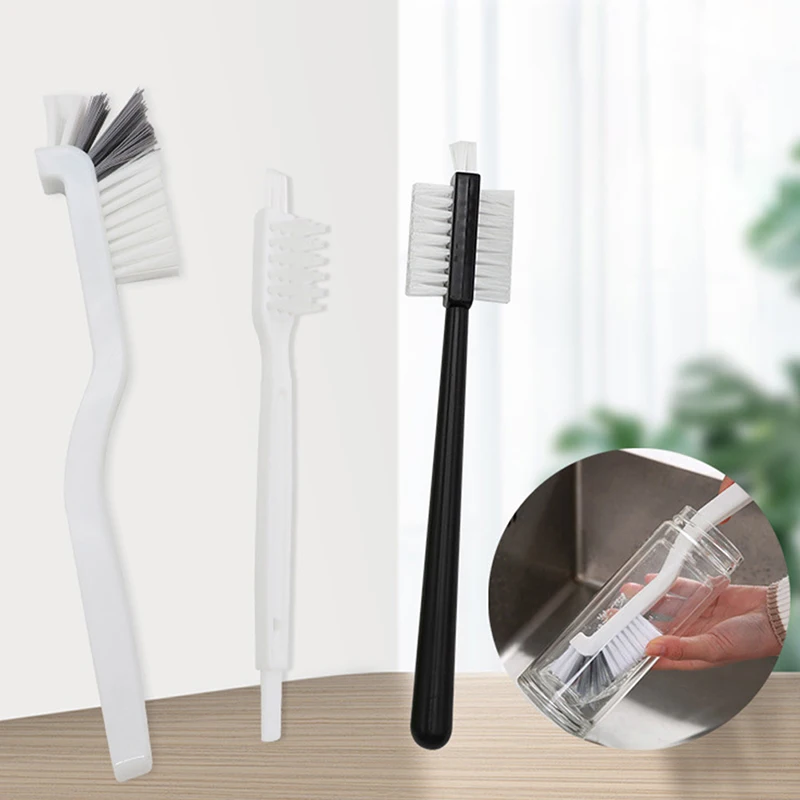 2Pcs Plastic Cleaning Brush Clean Narrow Brush Long Handle Milk Bottle Glass Tube Cleaning Pan Bowl Brush Home Kitchen Tools