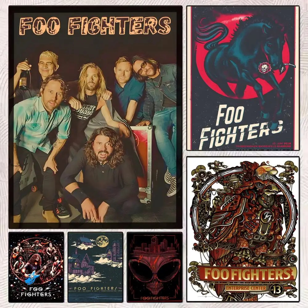 Poster Premium PP Wall Decal - Peel & Stick, HD Print, Waterproof Home Decor World-renowned Rock Band Foo Fighters-Music