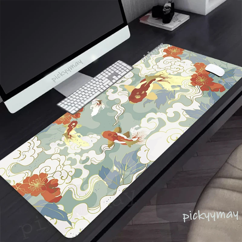 Large Gaming Mousepads Art Illustration Mouse Pad Computer Mousepad Mouse Mat 90x40cm Desk Pads For PC Keyboard Mats Table Rug