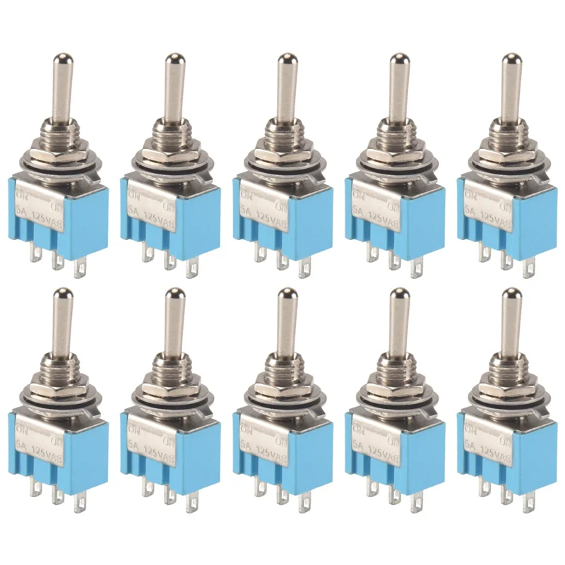 

ABJN-40 шт. SPDT мини-тумблер 3-контактный 2-позиционный миниатюрный тумблер включения/включения 6A 125 В переменного тока тумблер MTS-102