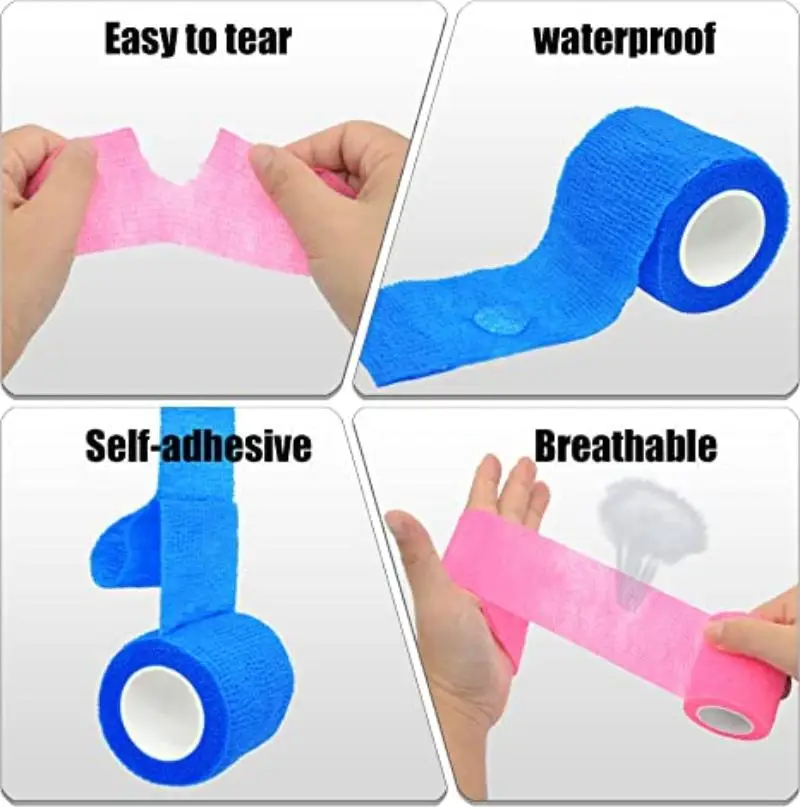 Pet Bandages Anti-Fouling Devices Self-Adhesive Elastic Bandage Outside Foot Protective Hair Free Cloth Straps for Cats and Dogs