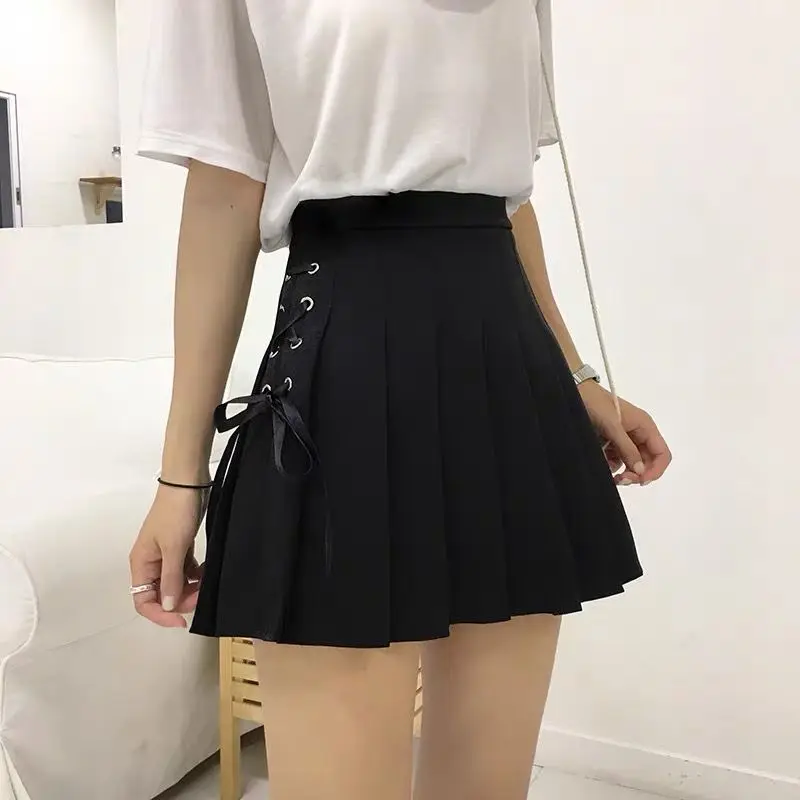 

2023 New Summer Fashion Trend Versatile High Waist Covering Belly Strap Korean Edition Academic A-line Pleated Half Dress