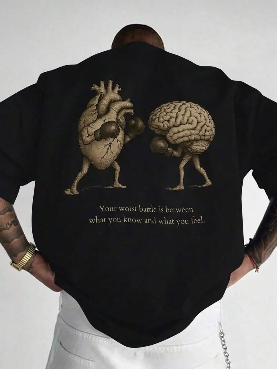 1pc Men's Fashionable Printed Loose Fit Short Sleeve T-Shirt | Exquisite Design | Essential For