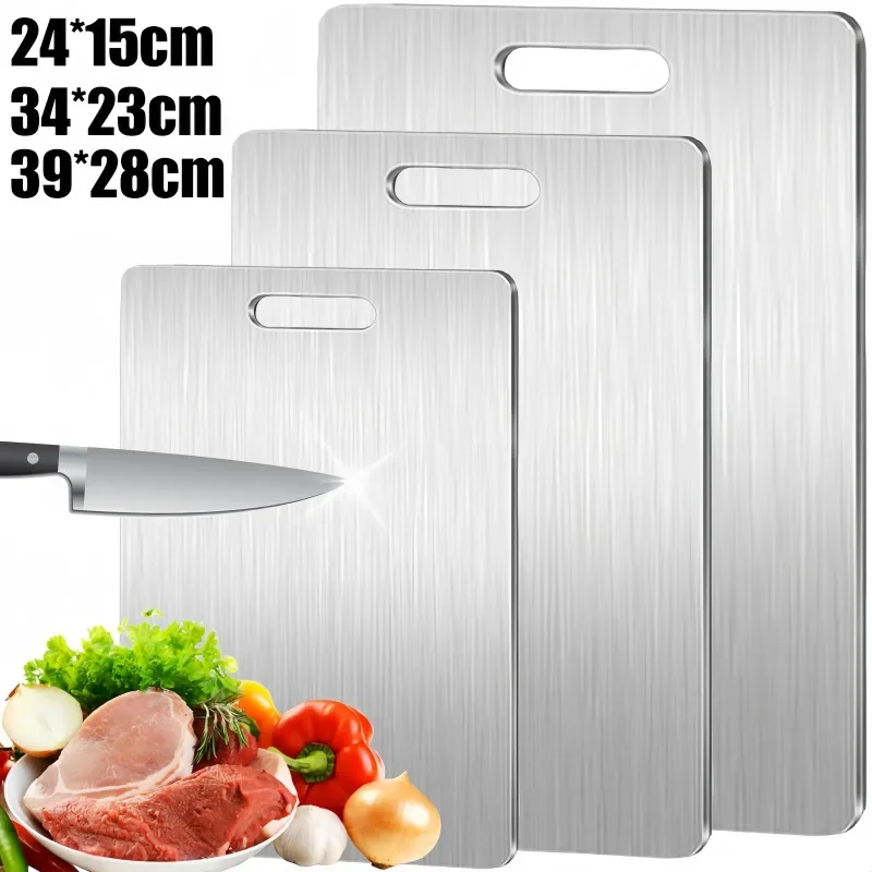 Küche Edelstahl Panel Doppelseitiges Schneiden Schneidebrett Verdickt Kneten Teig Bord Hause Serviertablett zum Kochen