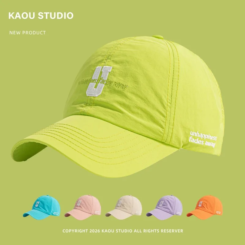 

Korean Thin Breathable Letter Embroidered Baseball Cap for Men and Women Summer Outdoor Shade Bright Color Sports Quick-dry Hat
