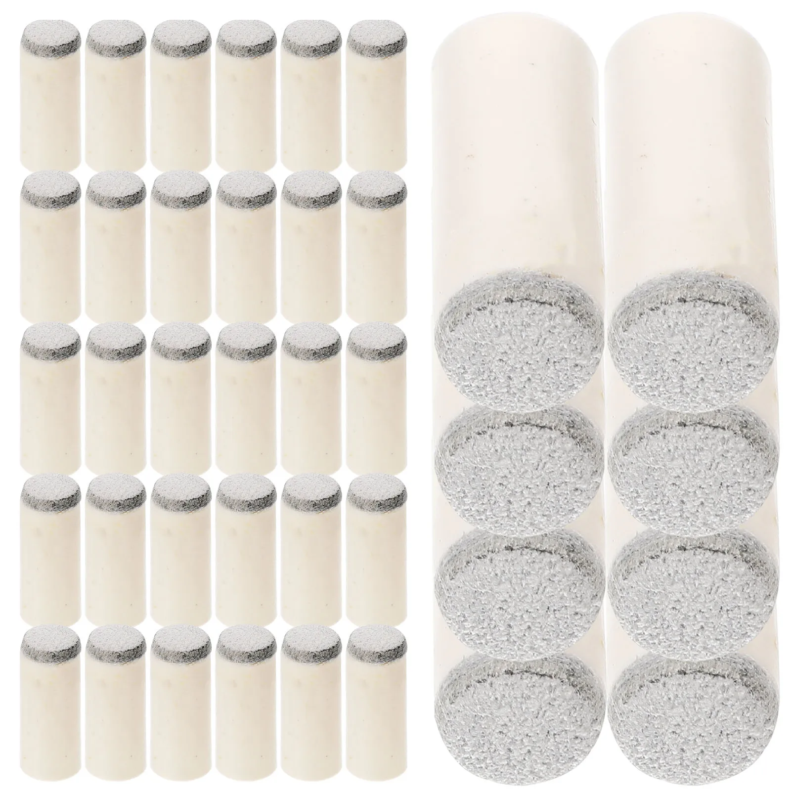

100 Pcs Pool Accessories Billiard Cue Tip Billiards Replacement Snooker Silver Plastic Stick