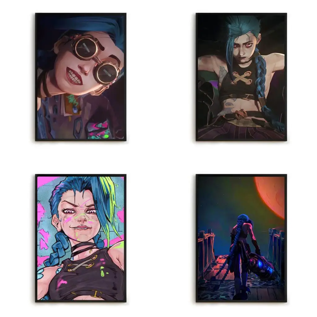 

Home Decor for Room Decoration League of Legends Jinx Wall Art Canvas Painting Paintings for Bed Room Decors Aesthetic Pinterest