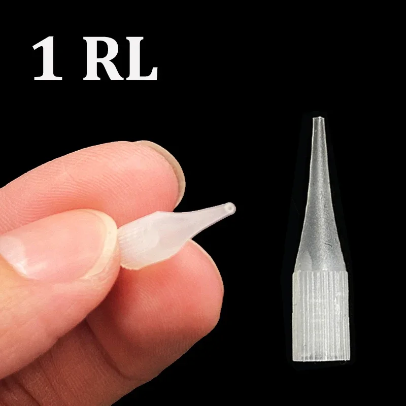 100pcs 1RL Tattoo Needle Tip for G-8650 G-9740 Tattoo Machine Permanent Makeup Eyebrow Tattoos Needle Caps Nozzle Tattoo Tips