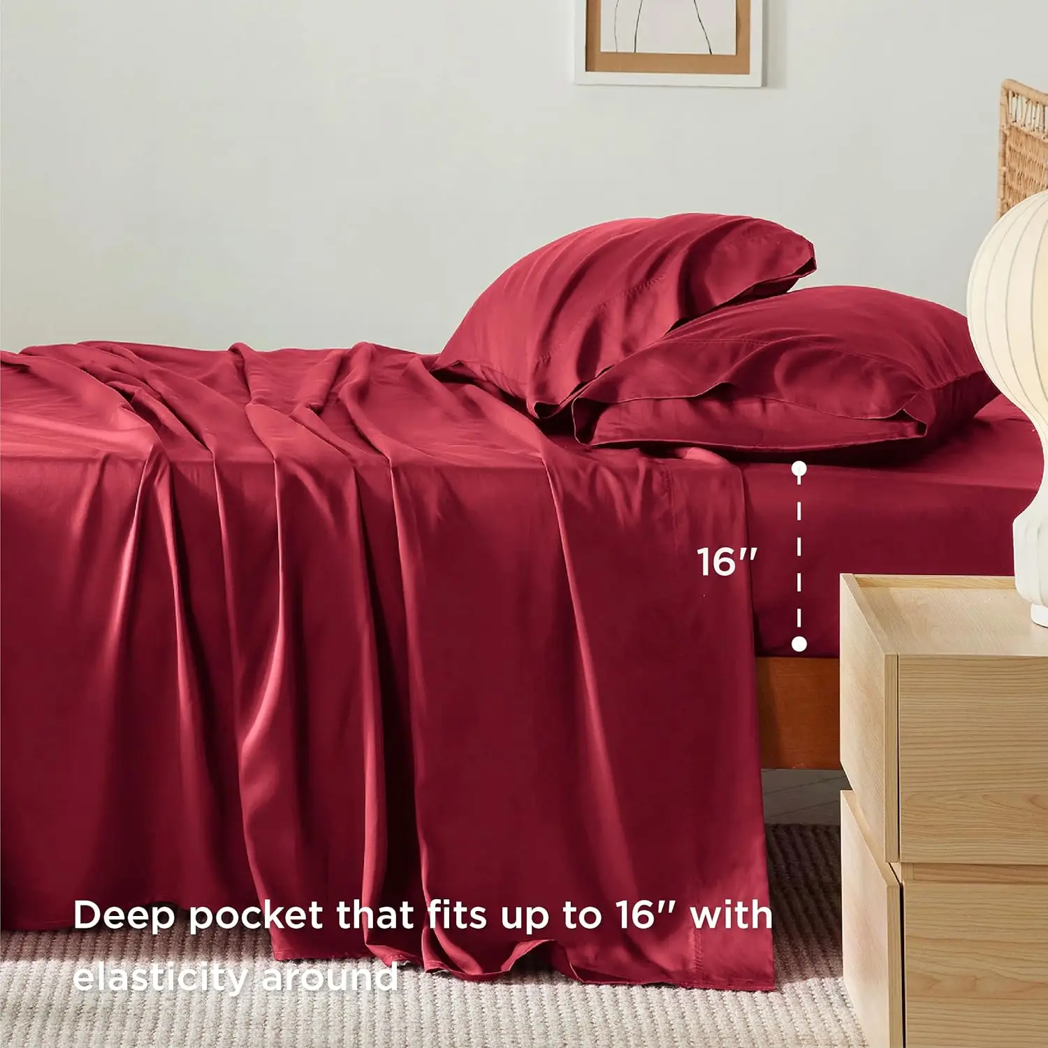 

Набор простыней Bedsure California King, охлаждающие простыни, вискоза из бамбука, дышащий и мягкий глубокий карман до 16 дюймов,