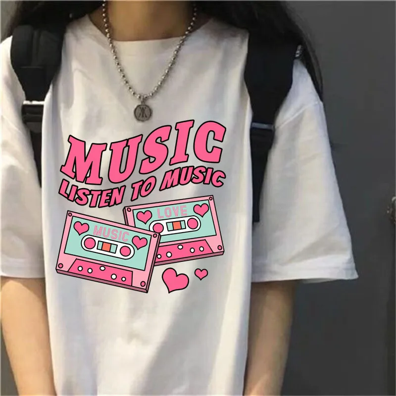 

White Casual T-shirt for Women Spring and Summer New Fashion Simple Versatile Round Neck Short-sleeved Top Unisex