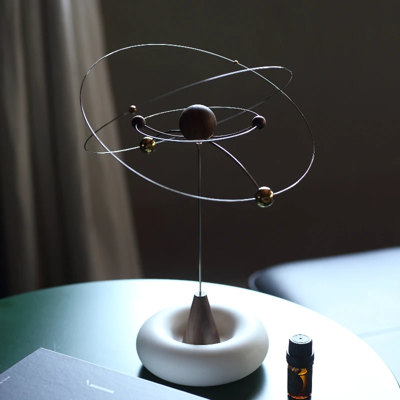 Planet aromatherapy wood floating planet designer ornament galaxy balance diffuser wedding gift