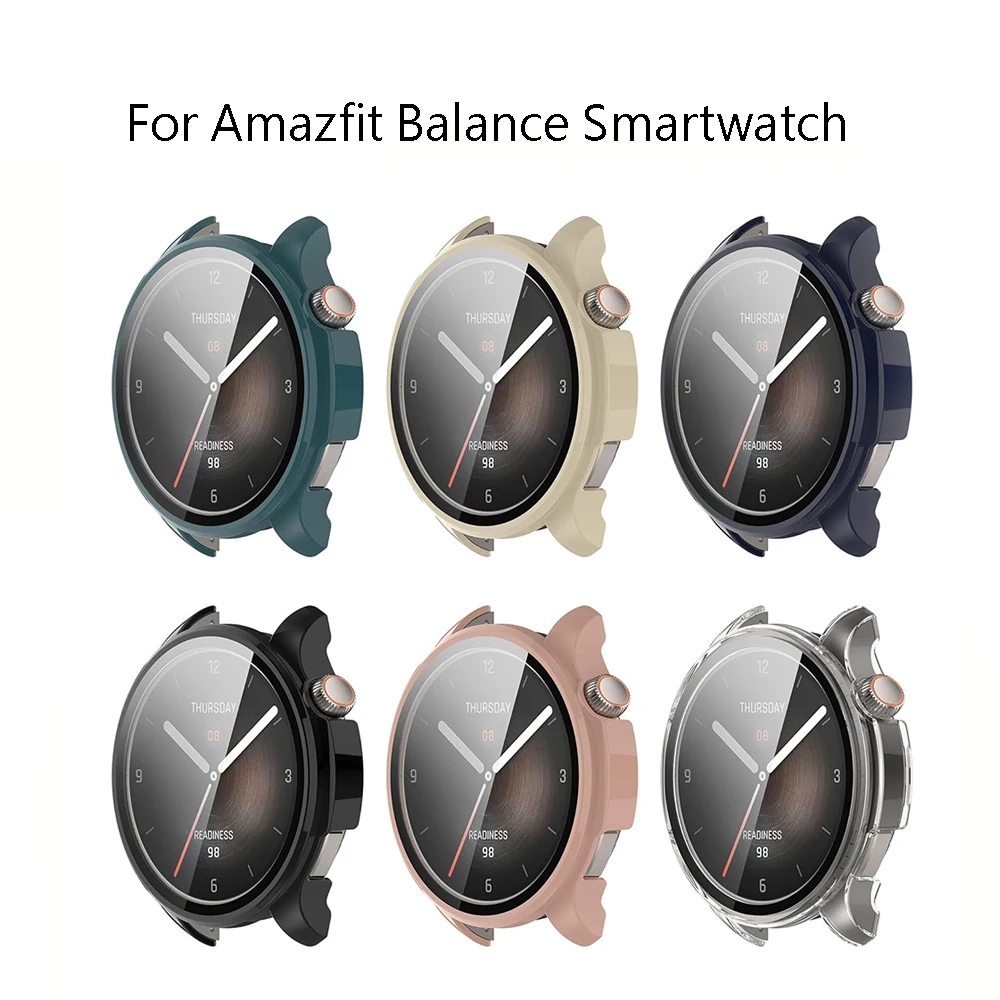 Screen Protector Case for Amazfit Balance Smartwatch, Hard PC Bumper Overall Protective HD Face Cover for Amazfit Balance